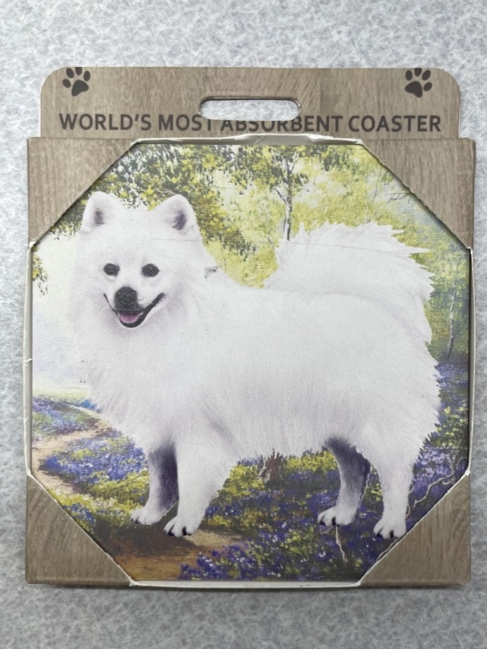 NEW American Eskimo Dog Stone Coaster 4x4 World's Most Absorbent Pet Lover Gift